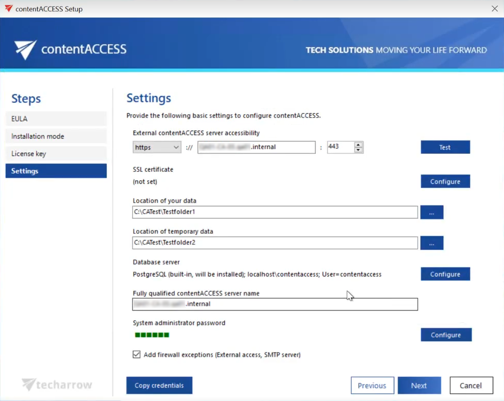 Simplified installation mode